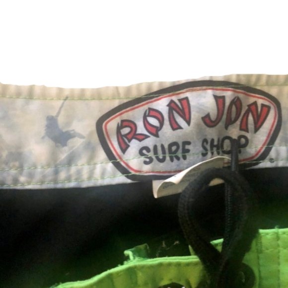 Ron Jon Surf Shop 9" Board Shorts - Neon Green/Black  - 36 - Picture 3 of 5